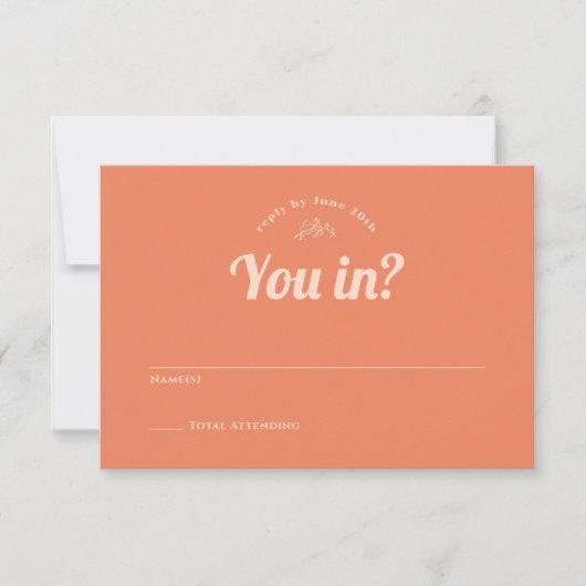 Gewoon Peachy Wedding RSVP-kaarten RSVP Kaartje (Voorkant)