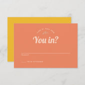 Gewoon Peachy Wedding RSVP-kaarten RSVP Kaartje (Voorkant / Achterkant)