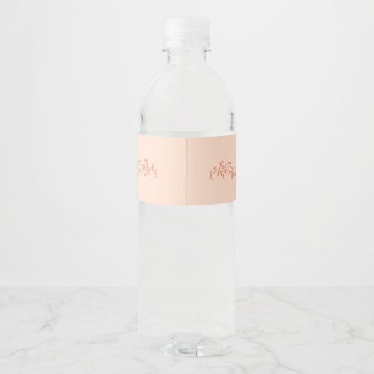 Gewoon Peachy Wedding Waterfles Etiket (Achterkant)