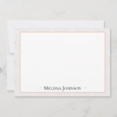 Gewoon Peachy White en Peach gepersonaliseerd Notitiekaartje (Voorkant)