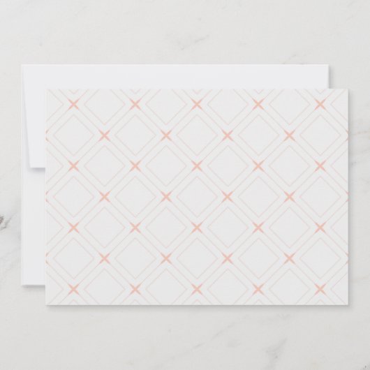 Gewoon Peachy White en Peach gepersonaliseerd Notitiekaartje (Achterkant)