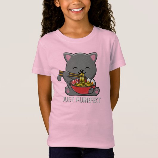 Gewoon pekeltje - Kat Eating Ramen T-shirt (Voorkant)