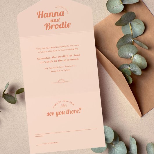 Gewoon perachy Wedding All in One Uitnodiging