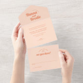 Gewoon perachy Wedding All in One Uitnodiging (Afscheurbaar)