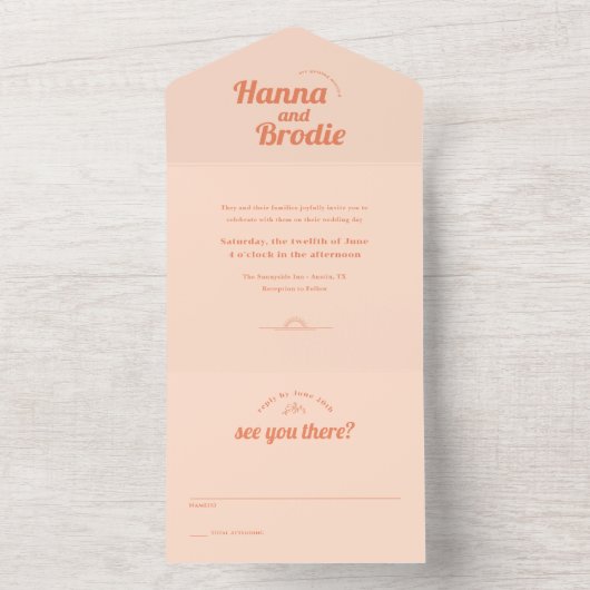 Gewoon perachy Wedding All in One Uitnodiging (Binnen)