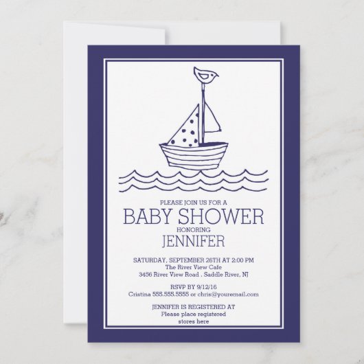 Gewoon perfect nautische zeilboot Baby shower Kaart (Voorkant)