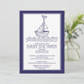 Gewoon perfect nautische zeilboot Baby shower Kaart (Staand voorkant)