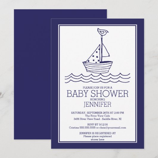 Gewoon perfect nautische zeilboot Baby shower Kaart (Voorkant / Achterkant)