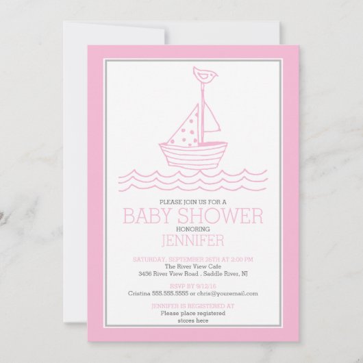 Gewoon perfect nautische zeilboot meisjes Baby sho Kaart (Voorkant)