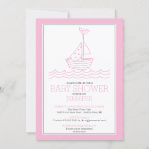 Gewoon perfect nautische zeilboot meisjes Baby sho Kaart