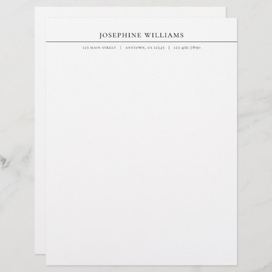 Gewoon persoonlijke briefhoofd (Voorkant / Achterkant)