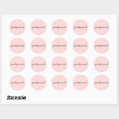 Gewoon Perzik Lief Minimalistisch Script Ontwerp Ronde Sticker (Vel)