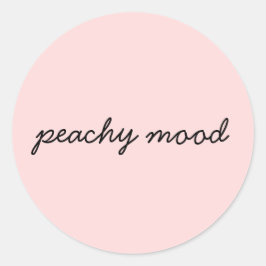 Gewoon Perzik Lief Minimalistisch Script Ontwerp Ronde Sticker