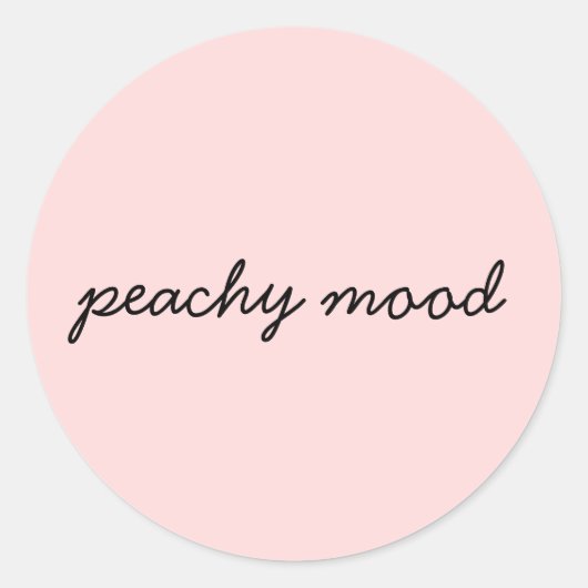 Gewoon Perzik Lief Minimalistisch Script Ontwerp Ronde Sticker (Voorkant)