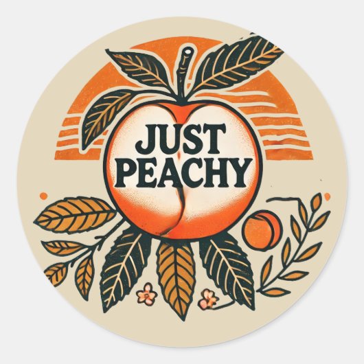Gewoon perziken ronde sticker (Voorkant)