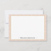 Gewoon perzikkleurig peach gepersonaliseerd notitiekaartje (Voorkant)