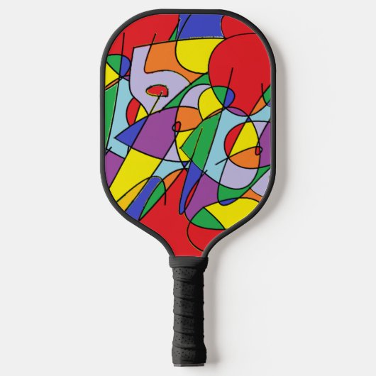 Gewoon plezier, heldere kleuren en wervelingen pickleball paddle (Voorkant)