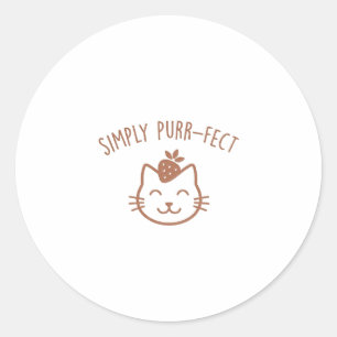 Gewoon Poe-perfecte Aardbei Kat Sticker