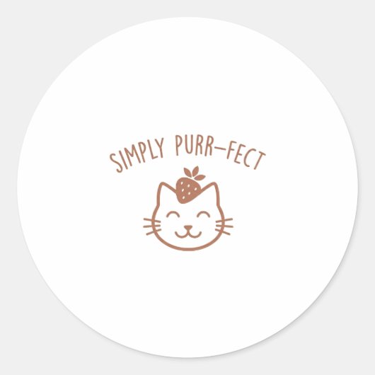 Gewoon Poe-perfecte Aardbei Kat Sticker (Voorkant)