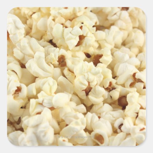 Gewoon popcorn dicht bij elkaar. vierkante sticker (Voorkant)