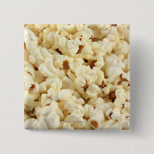 Gewoon popcorn gaat dicht. vierkante button 5,1 cm