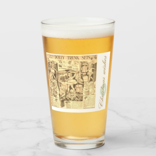 Gewoon poppen voor een prettige kerst glas (Voorkant gevuld)