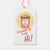 Gewoon Poppin'By om Hi Popcorn te zeggen Cadeaulabel (Voorkant)