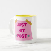 Gewoon ✨post✨overdenk het niet tweekleurige koffiemok (Voorkant links)