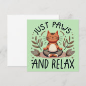 Gewoon poten en ontspannen yoga kat advieskaart (Voorkant / Achterkant)