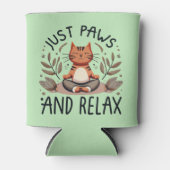 Gewoon poten en ontspannen yoga kat blikjeskoeler (Voorkant)