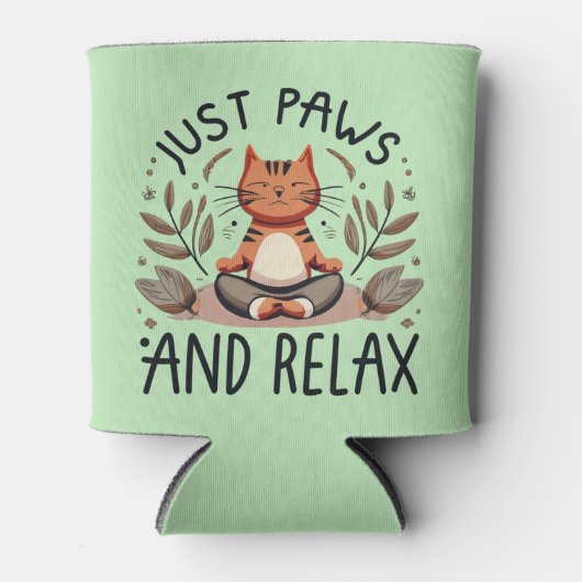 Gewoon poten en ontspannen yoga kat blikjeskoeler (Voorkant)