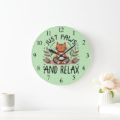 Gewoon poten en ontspannen yoga kat grote klok (Huis)