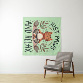 Gewoon poten en ontspannen yoga kat wandkleed (In Situ (horizontaal))