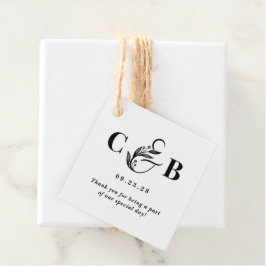 Gewoon prachtige bewerkbare kleur Monogram Favor T Bedankjes Labels