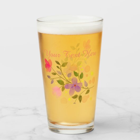 Gewoon prachtige bloemen glas (Voorkant gevuld)