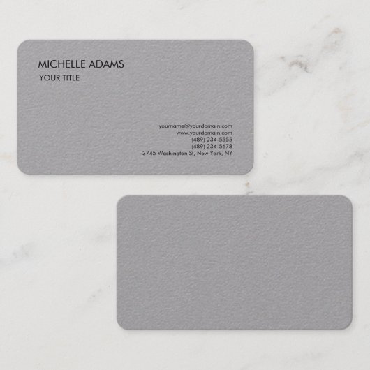 Gewoon Premium - Grijs Eenvoudig professioneel mod Visitekaartje (Voorkant / Achterkant)