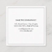 Gewoon procureur-generaal Klassieke schaal Eenvoud Vierkante Visitekaartje (Achterkant)