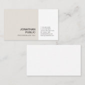 Gewoon professioneel beige witte legante artistiek visitekaartje (Voorkant / Achterkant)
