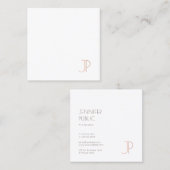 Gewoon professioneel legant modern design monogram vierkante visitekaartje (Voorkant / Achterkant)