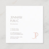 Gewoon professioneel legant modern design monogram vierkante visitekaartje (Achterkant)