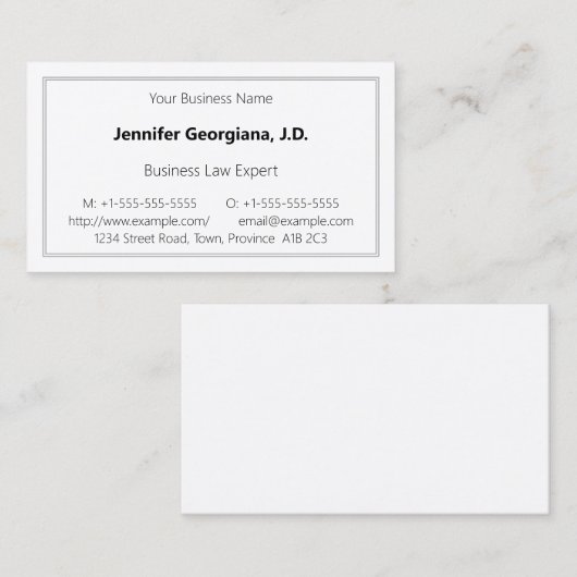 Gewoon professioneel Visitekaartje (Voorkant / Achterkant)