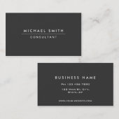 Gewoon professionele elegant zwart, eenvoudig visitekaartje (Voorkant / Achterkant)
