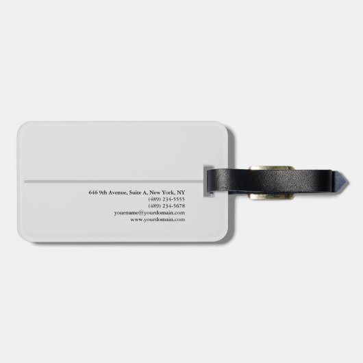 Gewoon professionele minimalistische moderne bagagelabel (Achterkant horizontaal)