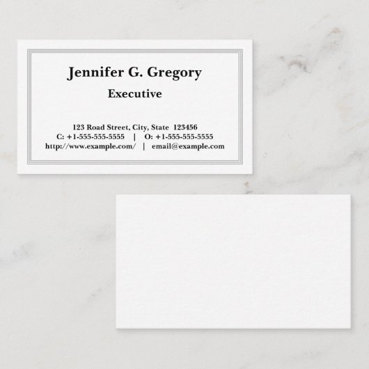 Gewoon professionele profielkaart visitekaartje (Voorkant / Achterkant)