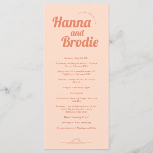 Gewoon programma voor perachy Wedding Programmakaart (Voorkant)