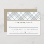 Gewoon Pset Blue en Tan Wedding RSVP (Voorkant / Achterkant)
