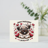 Gewoon 'Pugging' Hou van je Briefkaart (Staand voorkant)