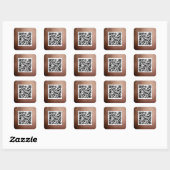 Gewoon QR Code Elegant Roos Gold Professional Vierkante Sticker (Vel)
