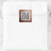 Gewoon QR Code Elegant Roos Gold Professional Vierkante Sticker (Tas)