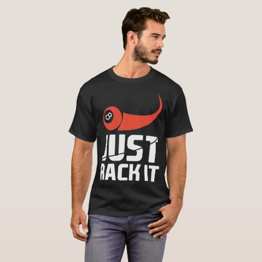 Gewoon Rack It Funny Pool Player Biljart T-shirts (Voorkant volledig)